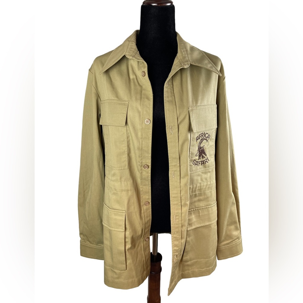 Vintage African Safari Utility shirt jacket NWT Khaki color - Picture 1 of 8